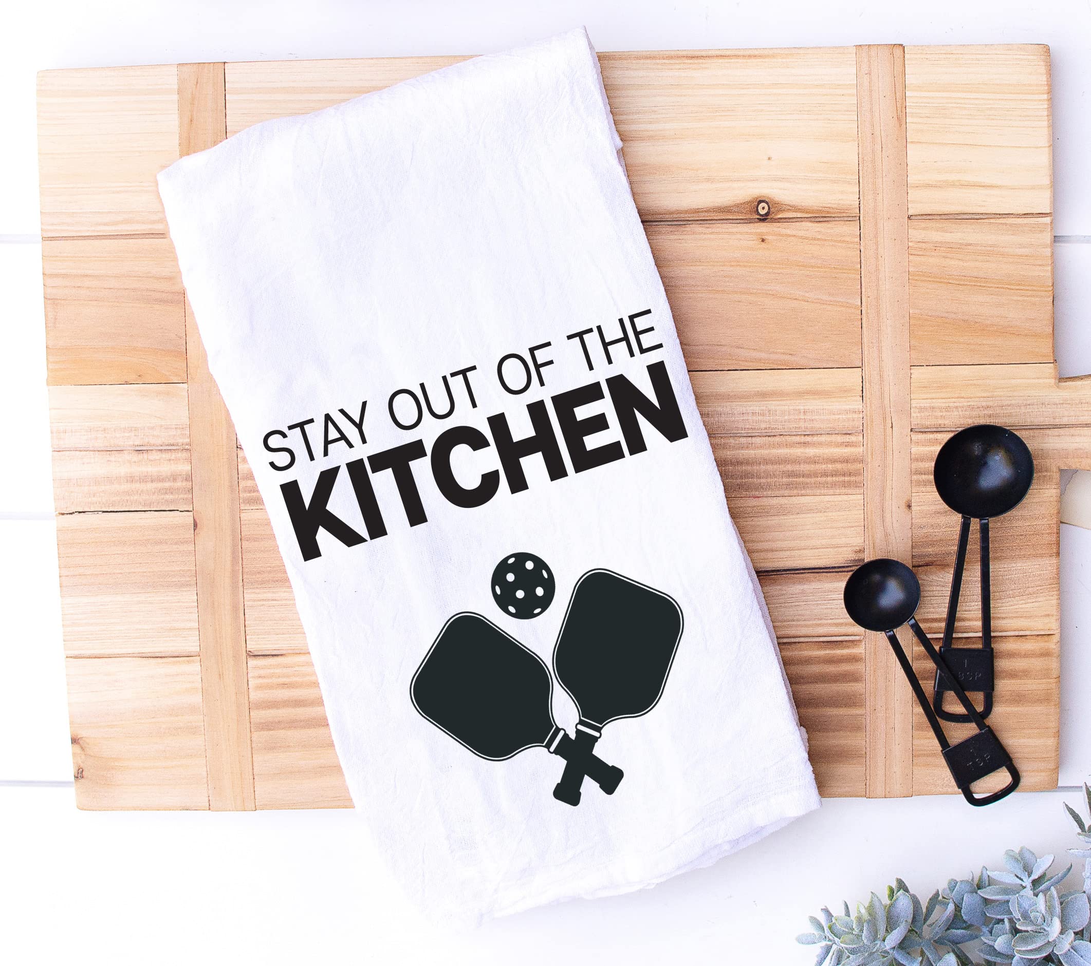 Funny Kitchen Towel - 'Stay Out of the Kitchen' Pickleball Dish Cloth - Perfect Gift for Men & Women - Pickleball Lovers, Retirement, Christmas, Mother's Day, Father's Day, Birthday Gift - Ideal for Kitchen Decor, Housewarming, and Humorous Home Gifts