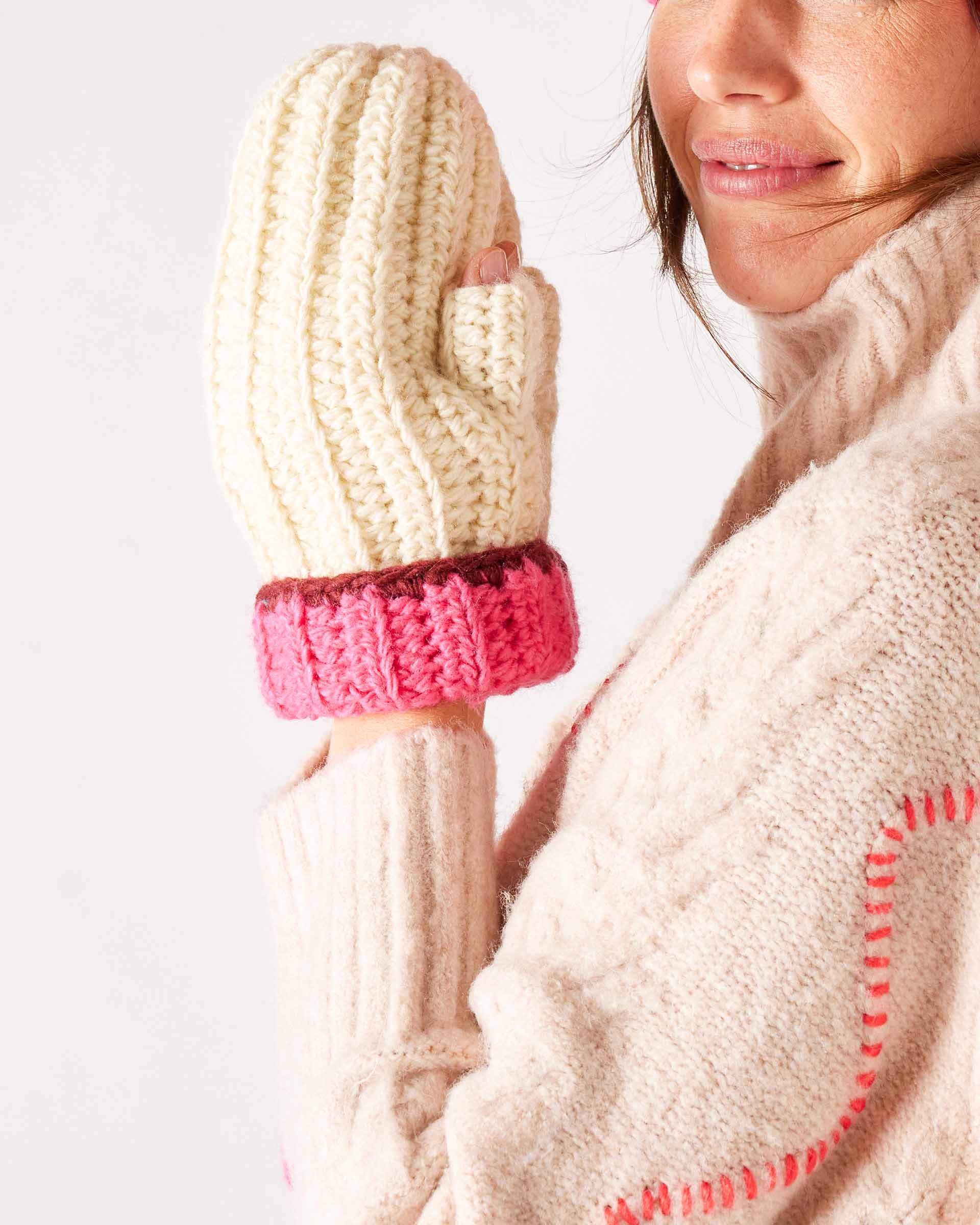 Brightside Hat & Mitten Set - Winter Warm Knit Beanie & Gloves Combo for Men Women - Perfect for Skiing, Snowboarding & Outdoor Winter Activities