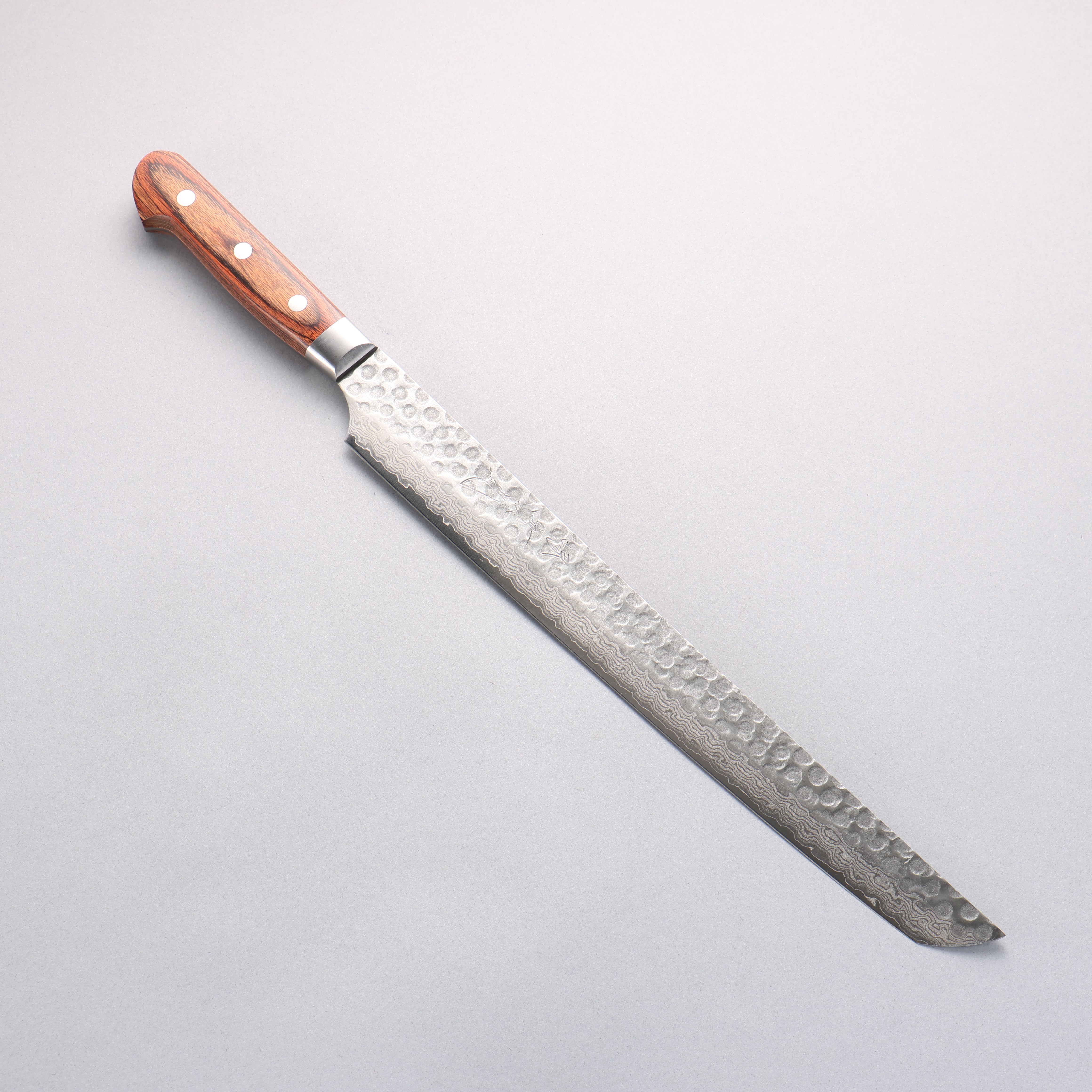 Premium Jikko VG10 17-Layer Damascus Steel Sakimaru Yanagiba Sushi Knife 300mm with Mahogany Handle - Perfect for Sushi Chefs & Japanese Cuisine Preparation