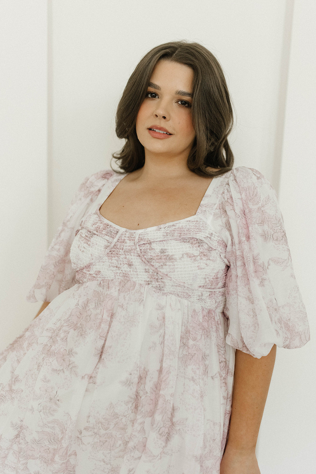 Light Pink Floral Harlow Midi Dress - Bump Friendly Maternity Dress with Inclusive Sizing (S-3XL) | Perfect for Baby Showers, Bridal Events & Summer Weddings