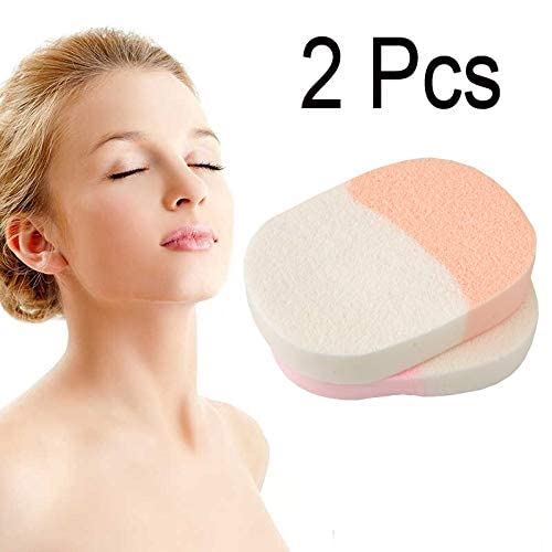 CONNECTWIDE Facial Cleansing Sponge - 2 Pack Makeup Remover Pads, Soft Cosmetic Puff & Foam Producer for Gentle Skin Cleansing - Perfect for Daily Face Wash & Makeup Removal Routine