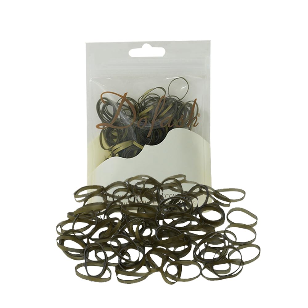 Dofash 2 * 50MM No Damage Small Elastic Hair Ties Rubber Bands for Women - 200pcs (Blonde) | Gentle Hair Accessories for Ponytails, Braids & Everyday Styling