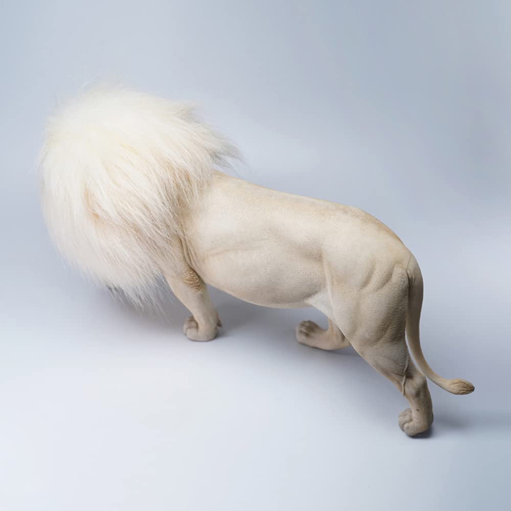Handmade White Lion Statue - Elegant Desktop Decor & Unique Gift for Animal Lovers - Perfect for Home Office, Feng Shui, and Collectors Display