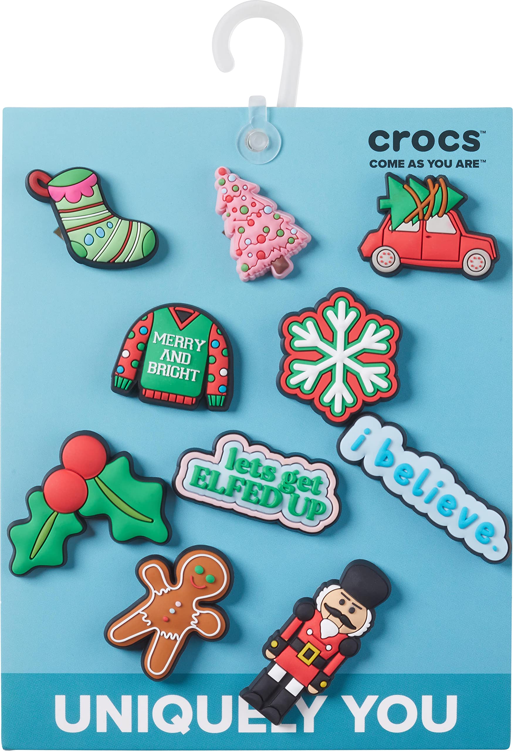Crocs Jibbitz Shoe Charms - Christmas & Winter Holiday Collection (12-Pack) - Fun & Festive Decorations for Crocs Shoes - Perfect for Gifts, Parties & Seasonal Style