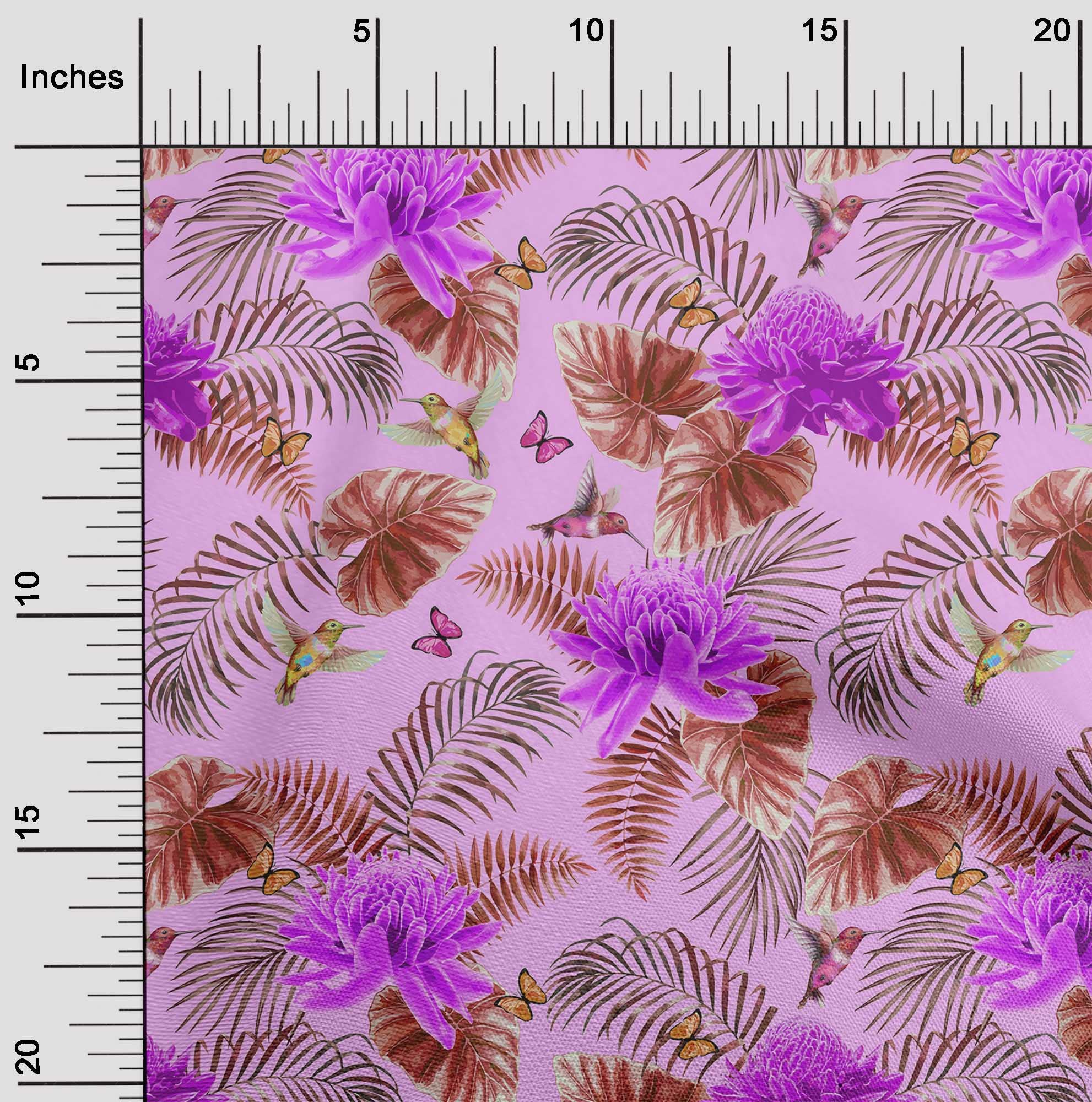 oneOone Rayon Amethyst Tropical Print Fabric - 56 Inch Wide Soft Draping Material for DIY Clothing, Dresses & Home Decor Sewing Projects | Premium Sewing Supplies by The Yard