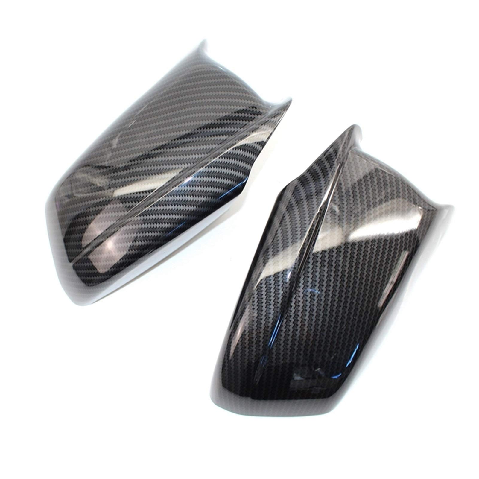 BMW 5 Series F10 F11 F18 Pre LCI 2011-2013 Rearview Mirror Covers - Carbon Fiber Black (Pair) - Perfect Fit Replacement Side Wing Mirror Caps 51167216369 51167216370 - Enhance Style & Protection for Daily Driving & Car Shows