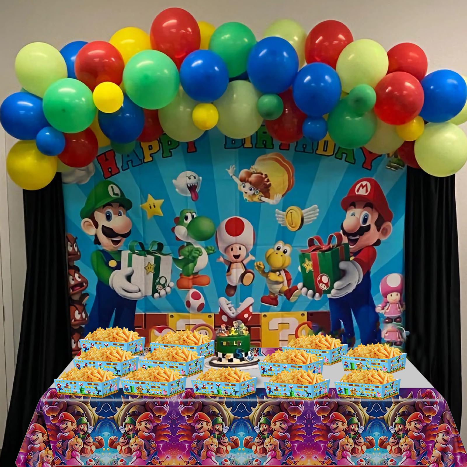 30 PCS Super Mario Paper Food Boats & Serving Trays - Mario Party Supplies for Kids Birthday Decorations - Perfect for Themed Parties, Game Nights & Fun Snack Serving