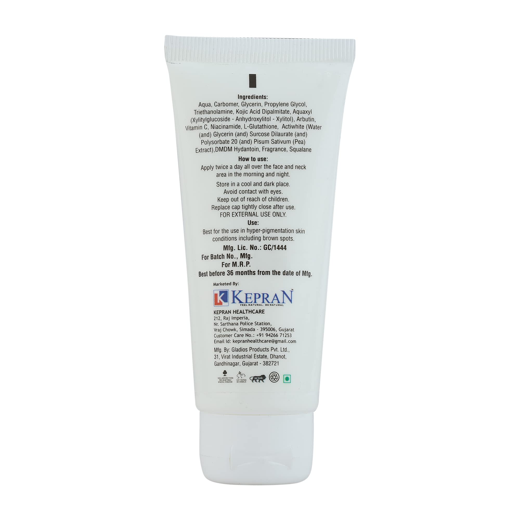 Kepran Skin Glow Gel - Daily Face Moisturizer for Oily & Acne-Prone Skin | Brightening & Whitening Gel (50g) | Perfect for Morning/Night Skincare Routine & Makeup Prep