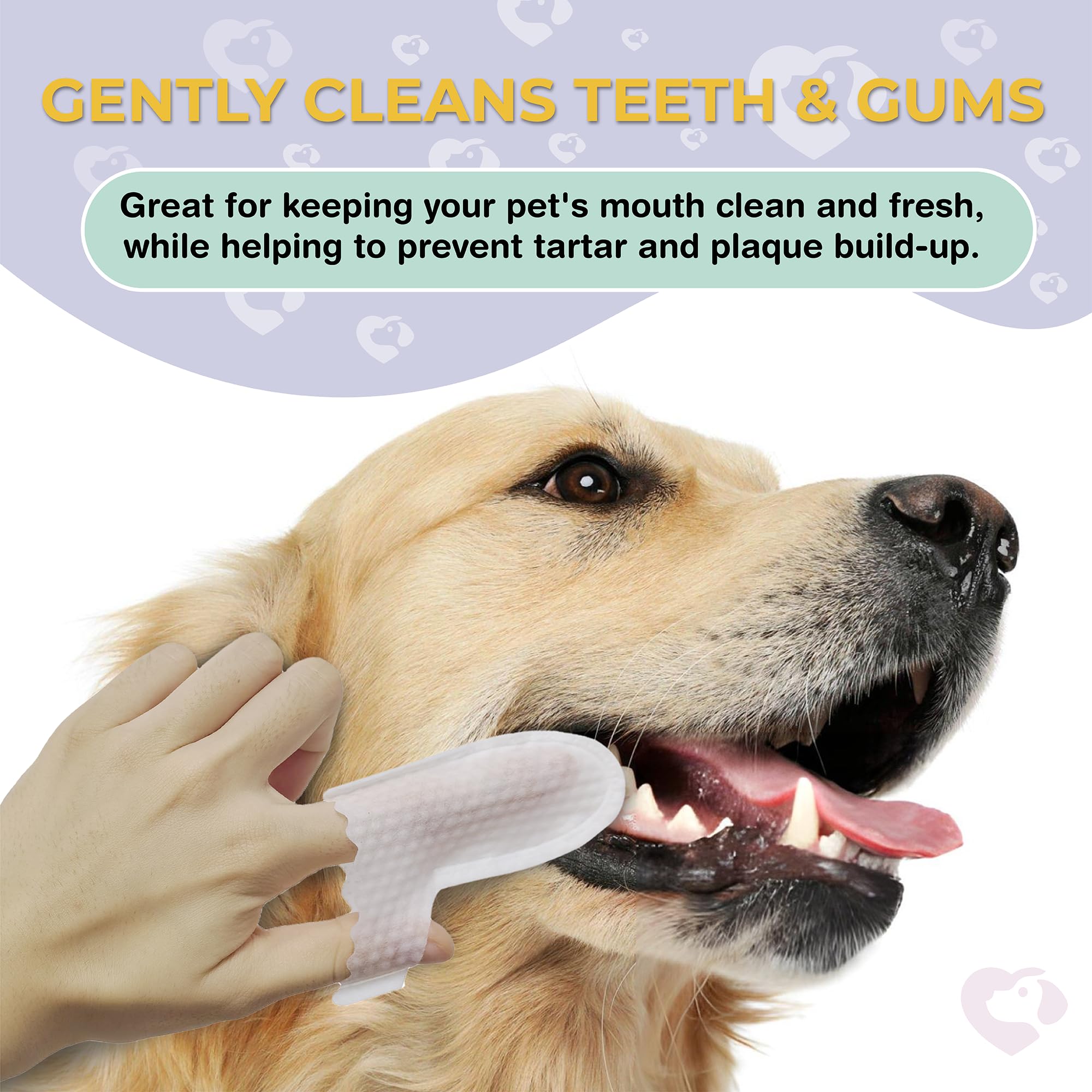 40 Dog Teeth Cleaning Wipes - Mint Flavored Dental Wipes for Dogs - Fresh Breath & Plaque Control - Gentle Teeth Cleaning for Small & Large Dogs - Perfect for Daily Oral Care & Travel Use