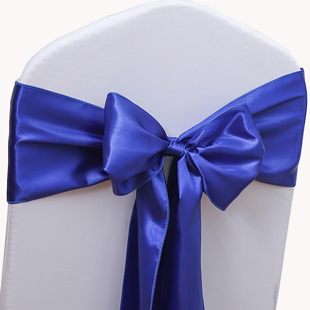 Royal Blue Satin Chair Sashes 50-Pack - Wedding & Party Decor