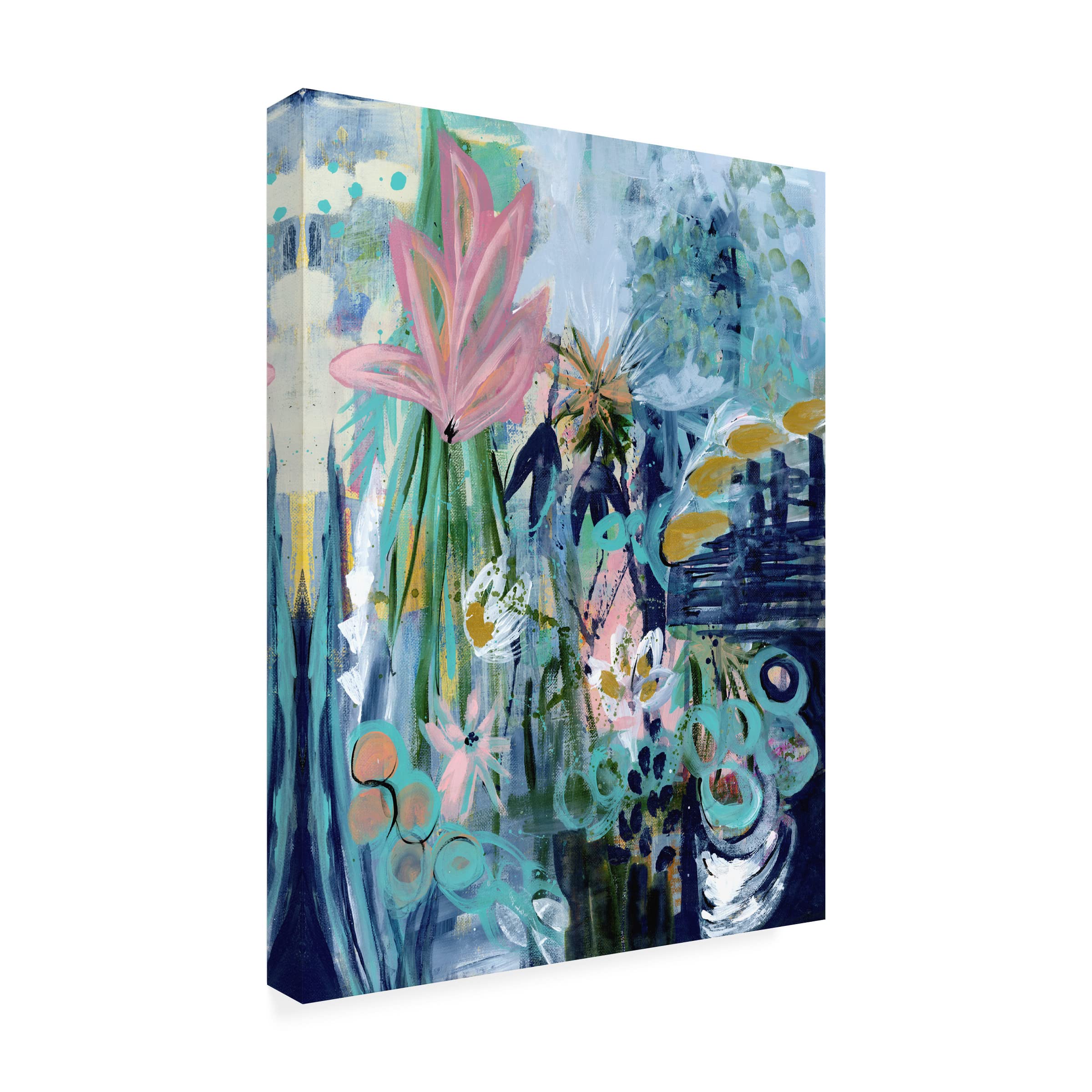 Trademark Fine Art 'Opulent Floral Strokes II' Canvas Wall Art by Tara Daavettila - Elegant Floral Painting for Living Room, Bedroom & Office Decor
