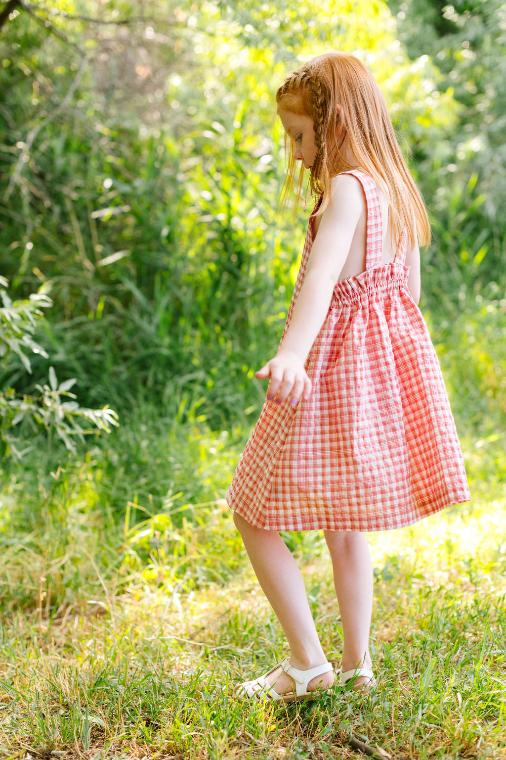 Watermelon Plaid Beach Dress for Women - Flowy Summer Sundress for Vacation, Poolside, and Casual Outings