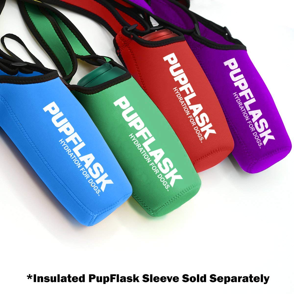 Tuff Pupper Dog Water Bottle Holder & PupFlask - 40oz Portable Pet Water Bottle for Hiking, Walking & Outdoor Adventures - Violet (BPA-Free Leakproof Design)