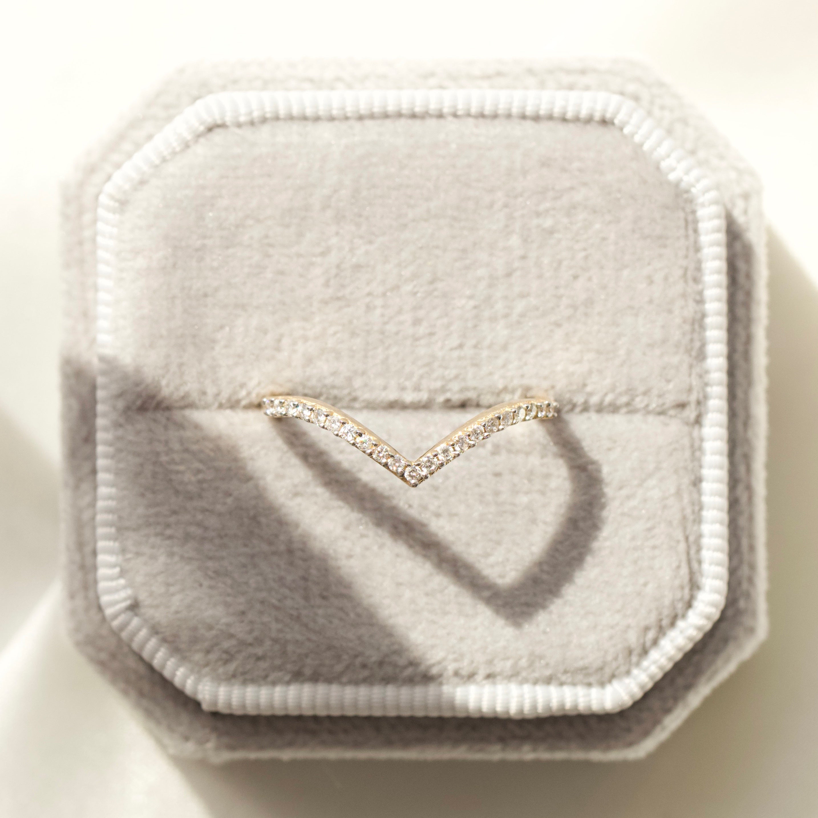 Elegant Diamond Wishbone Stacking Ring - 14K Gold Plated Dainty Stackable Band for Women - Perfect for Layering, Everyday Wear & Special Occasions