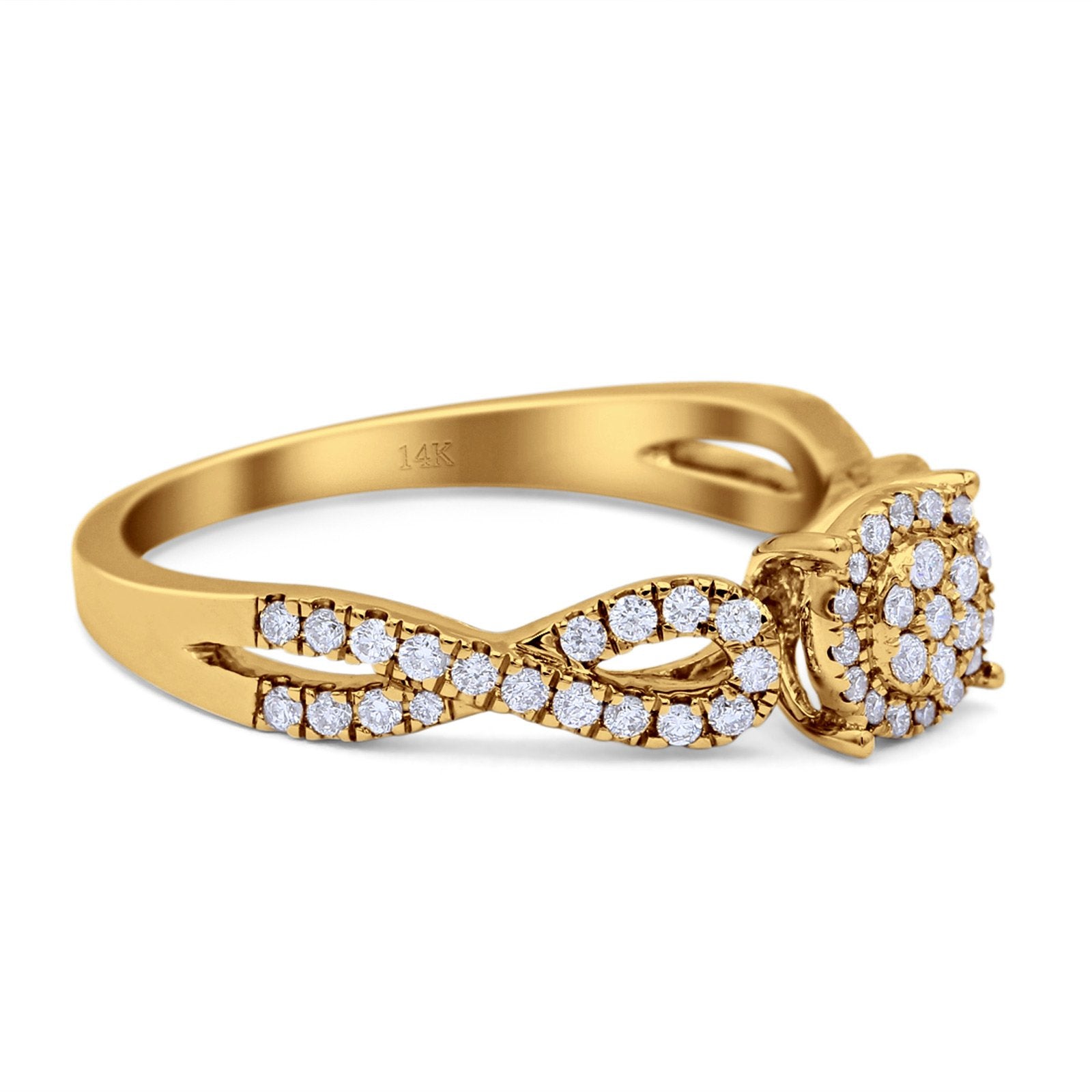 14K Gold 0.34ct Round 6mm G SI Diamond Infinity Engagement Wedding Ring for Women - Elegant Promise Band for Proposals, Anniversaries & Bridal Jewelry Gifts