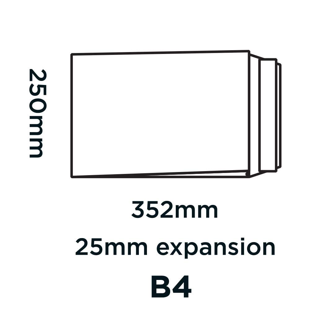 Premium Secure B4 352 x 250 x 25mm Tear-Resistant Gusset Envelopes with Peel & Seal Closure, 125gsm White (Pack of 100) - Ideal for Mailing Documents, Invoices, and Legal Papers
