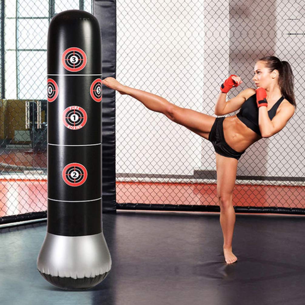BESPORTBLE Heavy Duty Punching Bag Stand with Inflatable Kickboxing Bag - Adjustable Standing Punch Bag for Boxing, MMA, Home Gym Workouts & Stress Relief