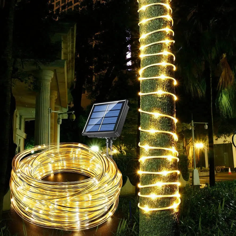 Solar Powered Fairy Lights Outdoor - Waterproof LED String Lights for Garden, Patio, Wedding & Party Decor - Warm White & Multicolor Modes