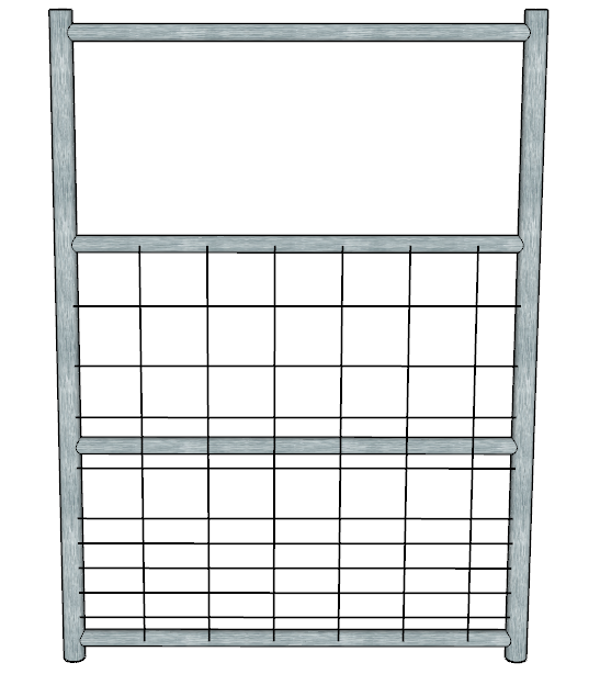 3 Ft Galvanized Steel 4-Rail Fence Panel with Mesh - Heavy Duty Small Livestock Enclosure for Goats, Sheep, and Poultry - Perfect for Farm, Backyard, and Pasture Use