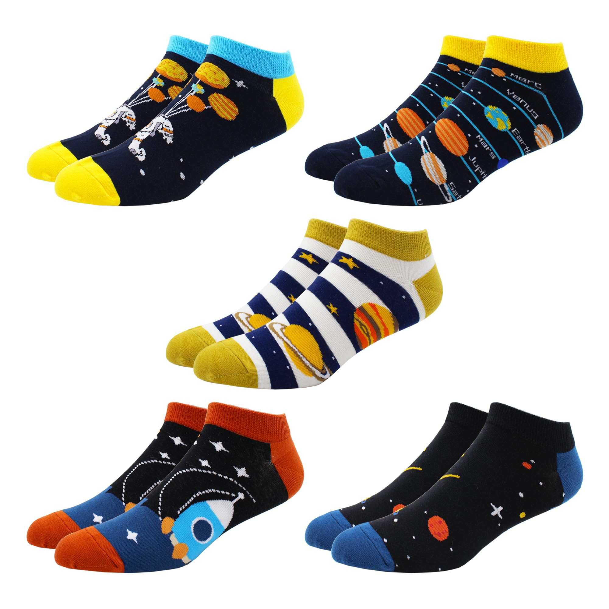 **Funny Men's Ankle Socks - Crazy Colorful Graphic Novelty Socks for Men - Perfect Gift for Birthday, Christmas & Casual Wear**