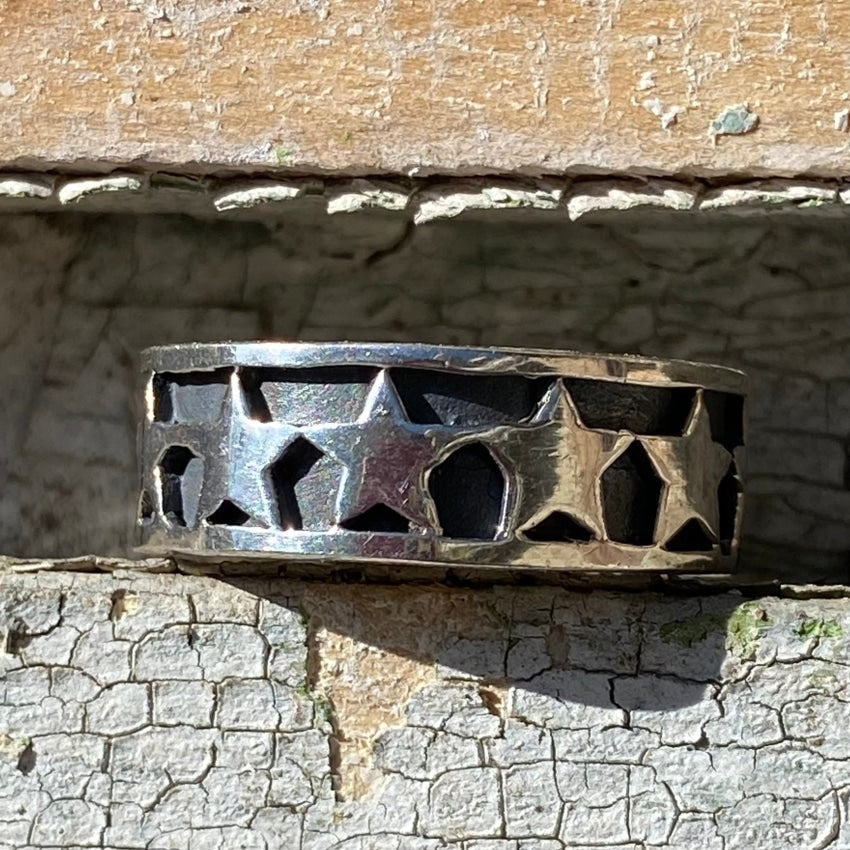 11 Sterling Silver Stars Band Ring for Women - Elegant Stackable Jewelry for Everyday Wear & Special Occasions