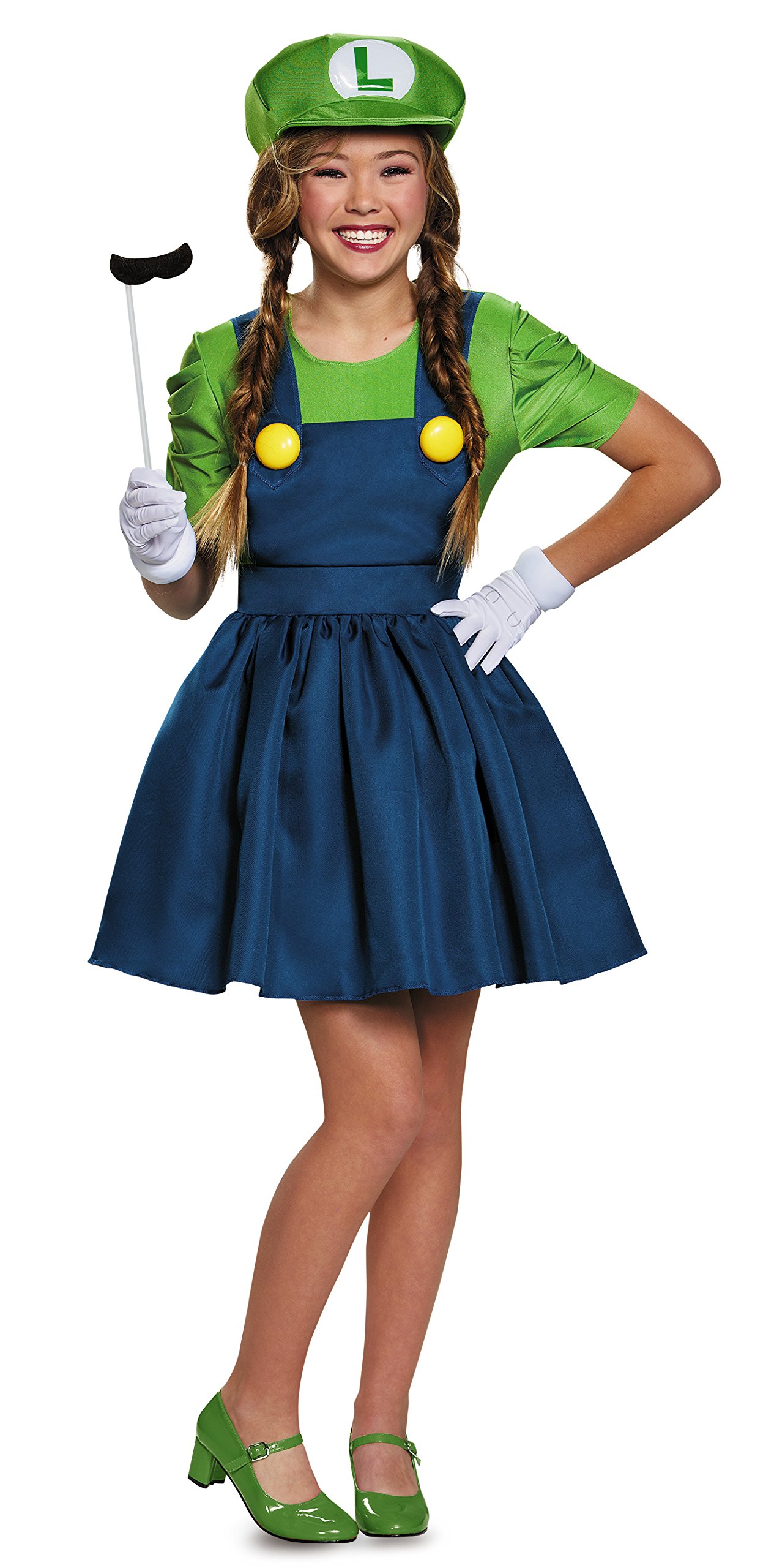 Luigi Skirt Costume for Women - Adult Nintendo Cosplay Outfit for Halloween, Comic Con & Themed Parties