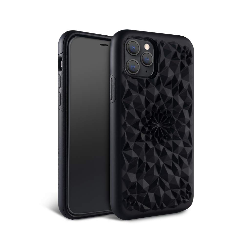 FELONY CASE iPhone 11 Pro Max Case - 3D Kaleidoscope Geometric Design, 360° Shockproof Protection for iPhone 11 Pro Max, Screen & Body Protection, 9 Color Options (Matte Black) - Perfect for Daily Use, Travel & Outdoor Activities