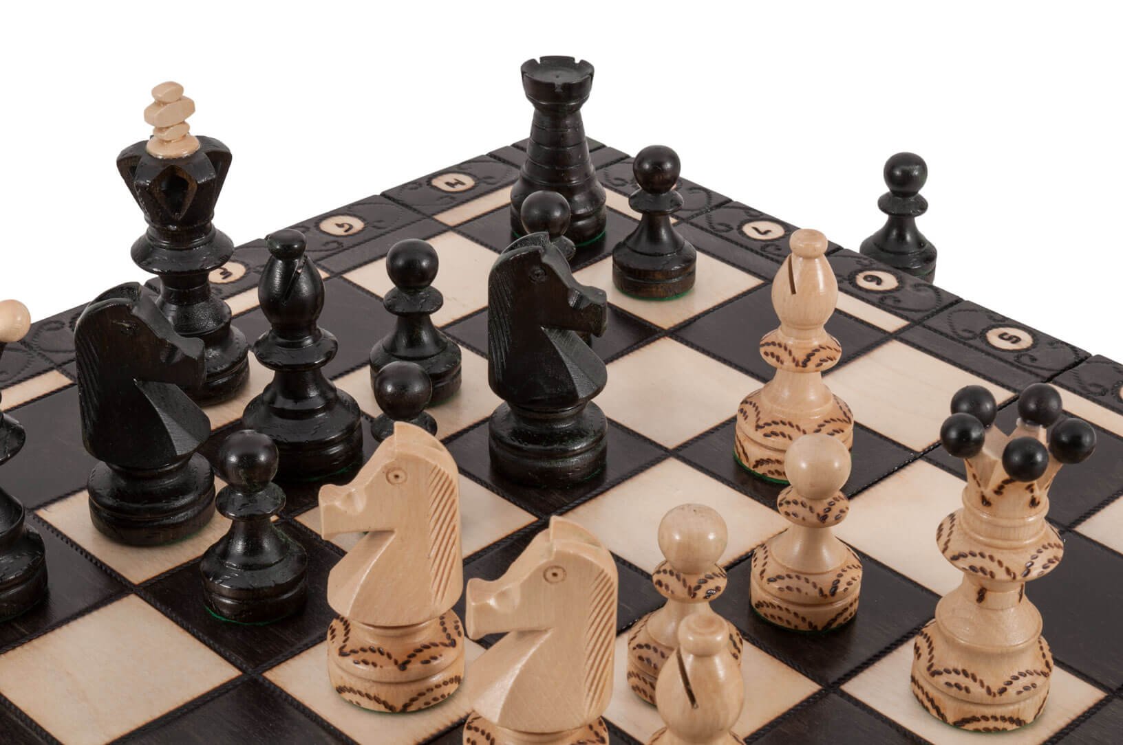 Premium Carpathian Wooden Travel Chess Set with Folding Board - Portable Chess Game for Camping, Travel & Outdoor Adventures