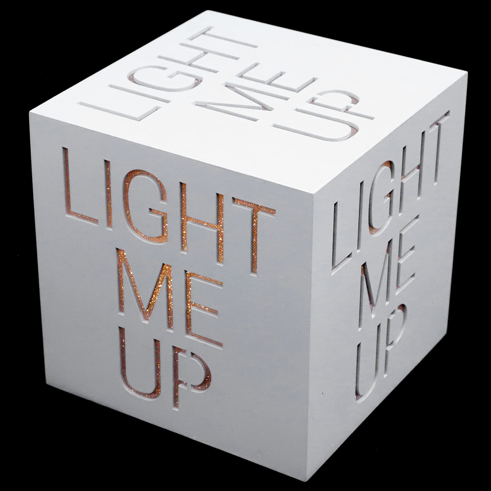 Balacoo Wooden Cube LED Night Light - Modern Square Wooden Table Lamp with 