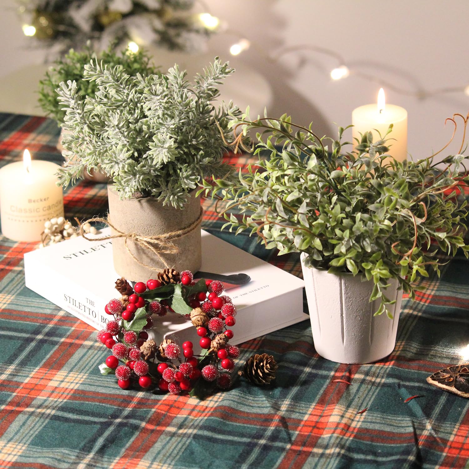 7 Pack Small Fake Plants Set - Artificial Greenery for Indoor Decor, Home, Kitchen, Bathroom, Farmhouse & Office - Perfect for Table Centerpieces, Shelf Displays and Housewarming Gifts