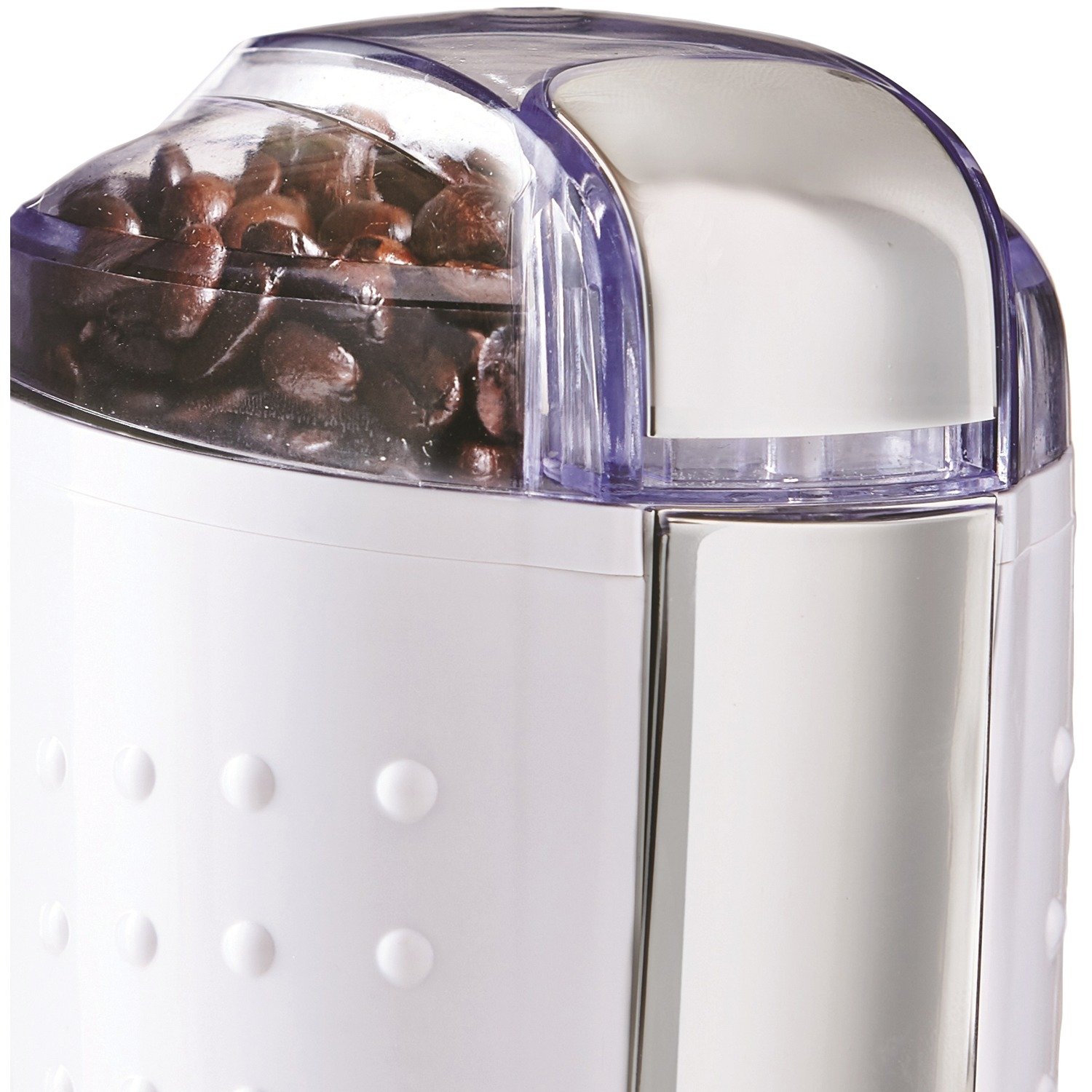 Premium Brentwood Coffee and Spice Grinder - 4 oz Capacity, White - Perfect for Freshly Ground Coffee, Herbs & Spices at Home or Cafe