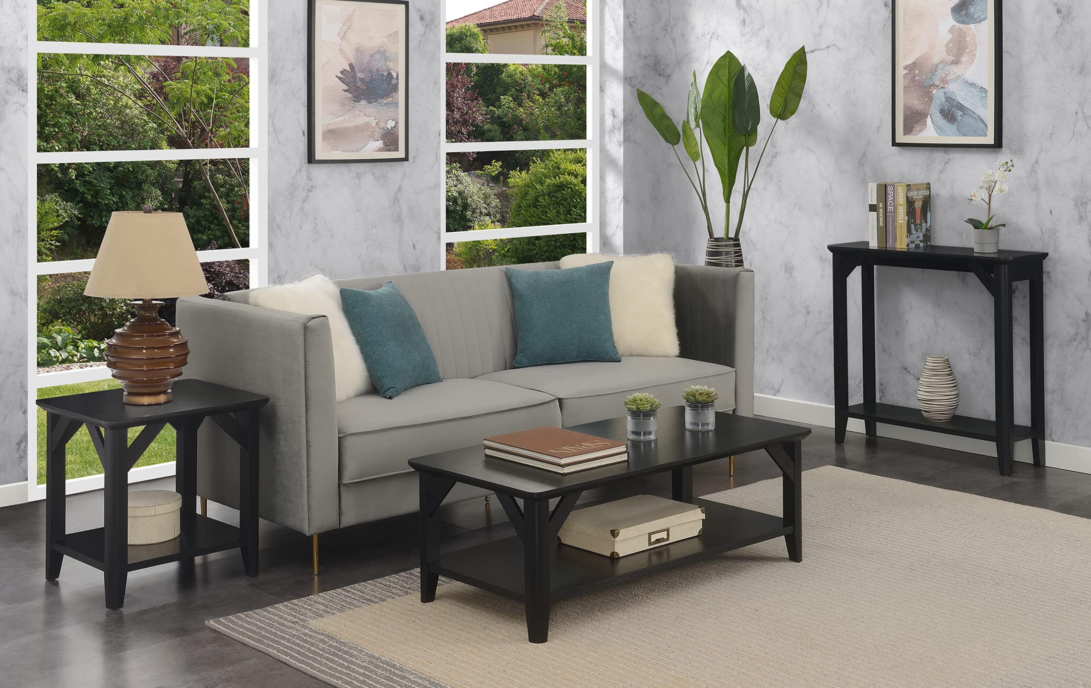 Winston Coffee Table with Shelf - Modern Black End Table for Living Room, Office & Small Spaces | Stylish & Functional Home Decor