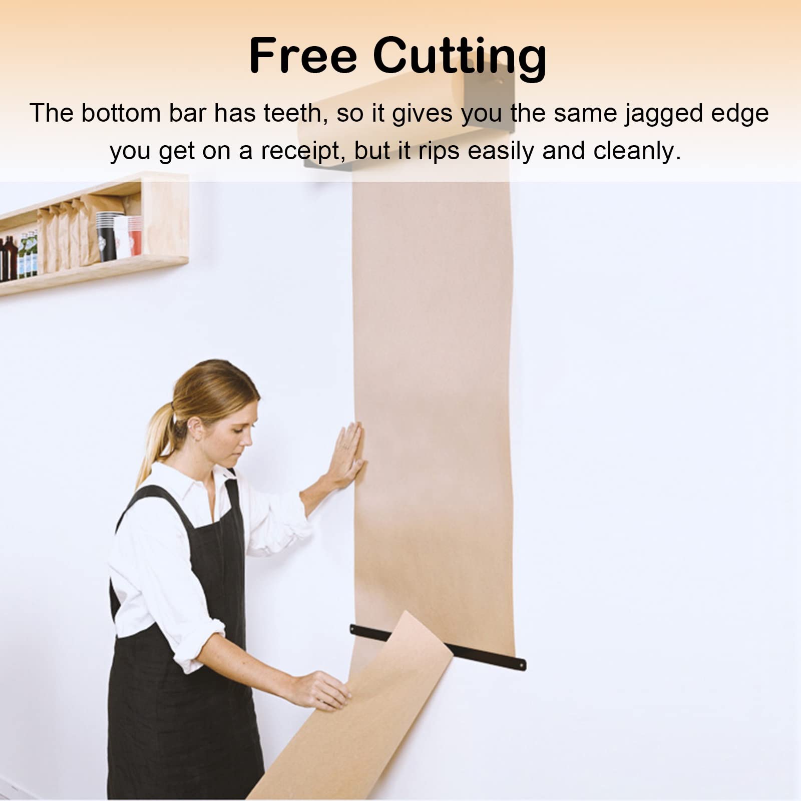 Wall Mount Kraft Paper Roll Holder - 27.5 Inch Brown Paper Dispenser with Cutting Bar for Office, Studio & Home - Perfect for Brainstorming, Note Taking, Schedule Planning & Creative Work (70cm Wide)