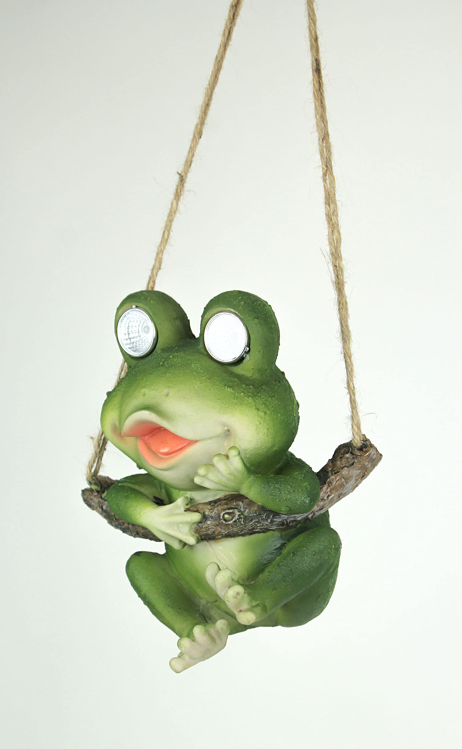 Solar LED Resin Hanging Frog Garden Statue - Waterproof Outdoor Animal Yard Decor for Patio, Pond & Garden Lighting Decoration
