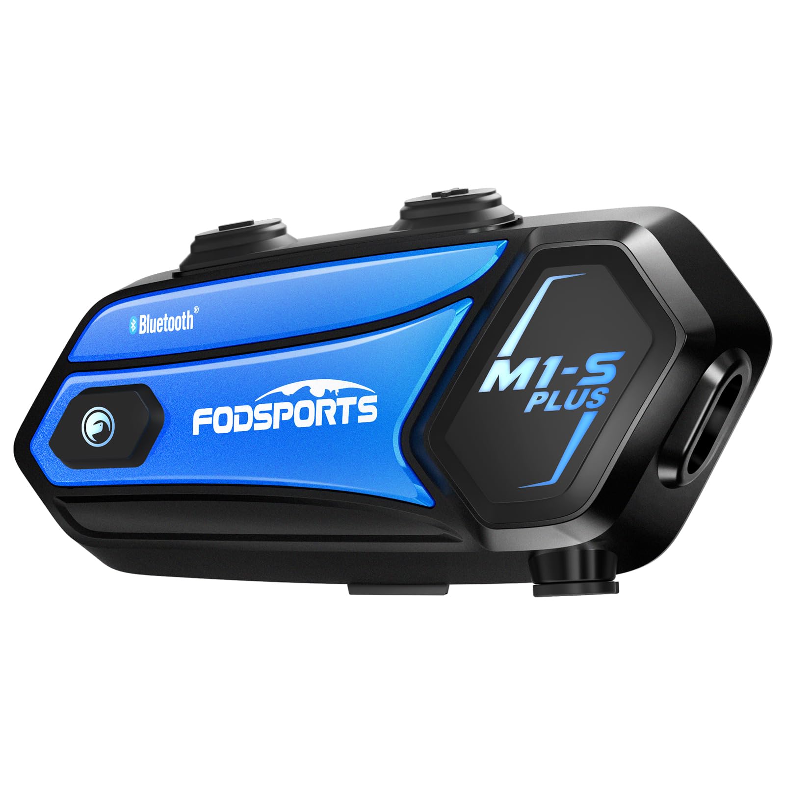 Fodsports M1-S Plus Motorcycle Bluetooth Headset - HRSQS High-Quality Speakers, One-Touch Pairing, Mic Mute, FM Radio, 10-Rider Intercom & Music Sharing | Perfect for Group Rides, Commuting & Adventure Touring | Crystal Clear Audio (1-Pack)
