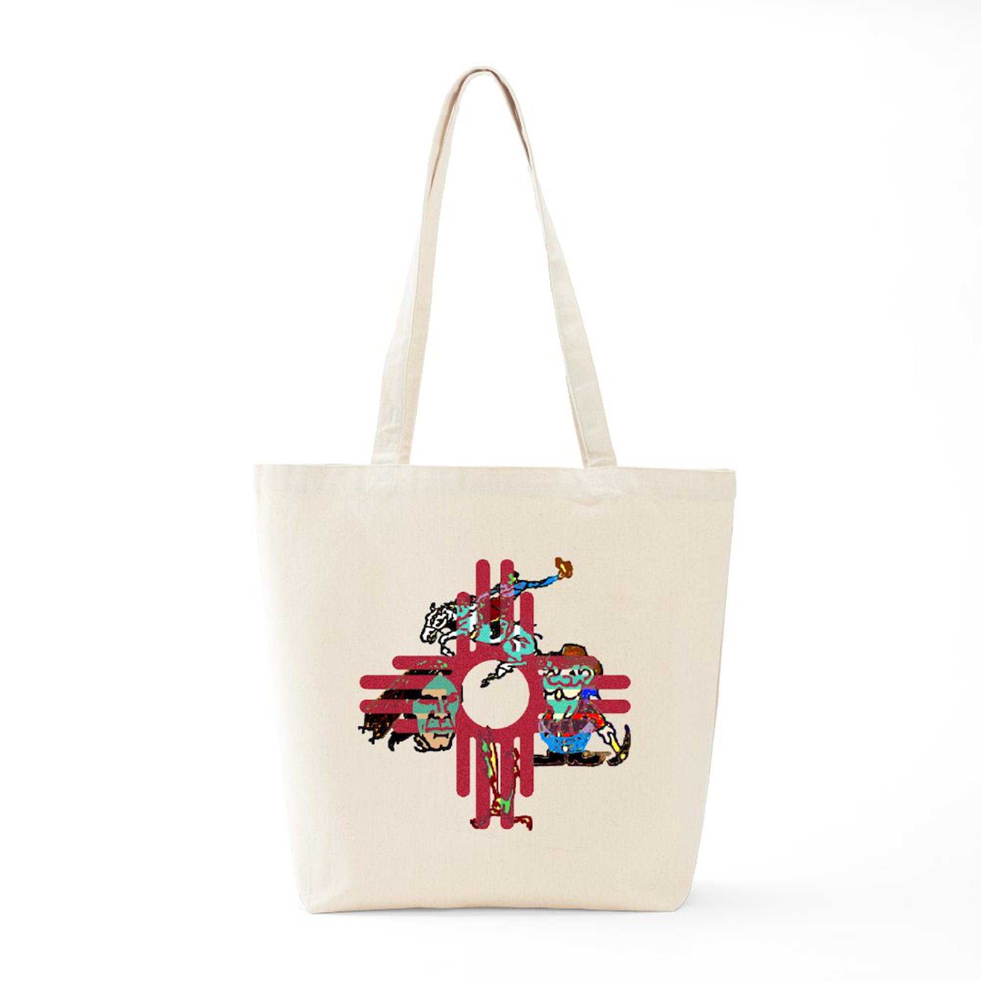 New Mexico Tote Bag - Natural Canvas Reusable Shopping Bag with Unique State Design | Eco-Friendly Grocery Tote for Farmers Market, Beach & Travel