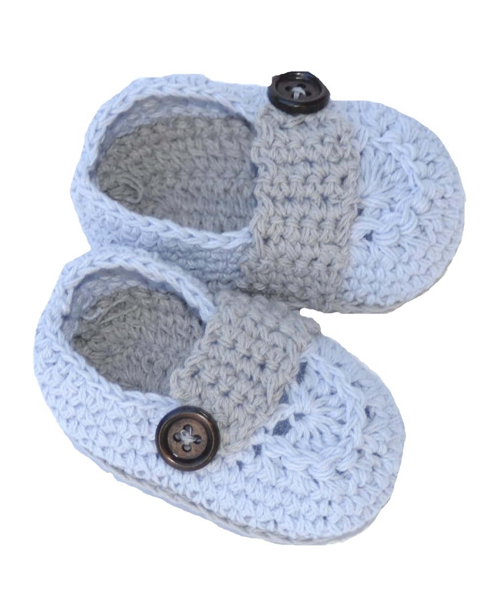Handmade Crochet Baby Boys Booties - Soft & Comfortable First Walkers for Newborns & Infants - Perfect for Baby Showers, Photo Shoots & Everyday Wear