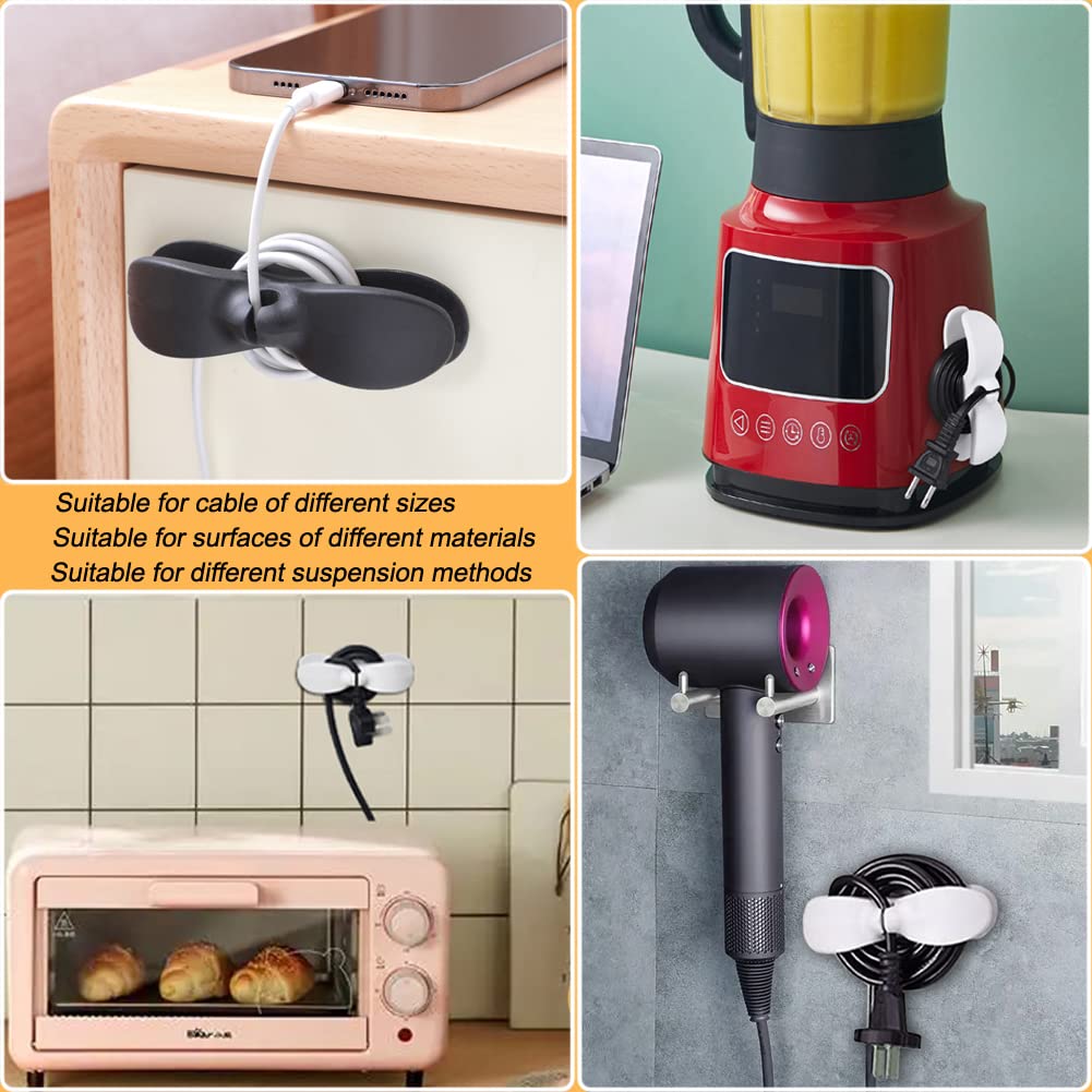 4PCS Cord Organizer for Kitchen Appliances - Cable Winder & Holder for Pressure Cooker, Mixer, Blender, Coffee Maker, Air Fryer - Stick-On Cord Wrapper for Neat Countertop Organization (Perfect for Small Kitchen Spaces)