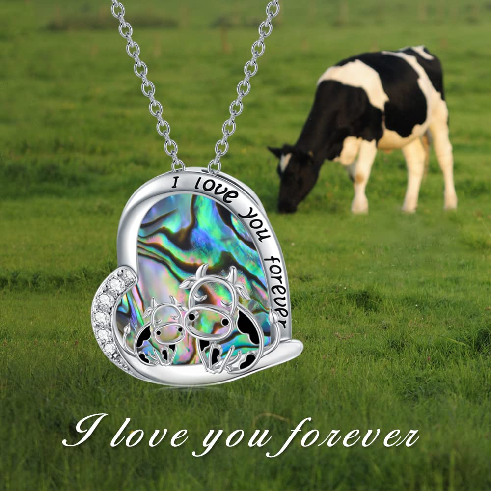 925 Sterling Silver Cow Necklace for Women - Unique Mother’s Day Gift, Birthday Jewelry for Mom & Girls, Cow Pendant for Her - Perfect for Everyday Wear & Special Occasions