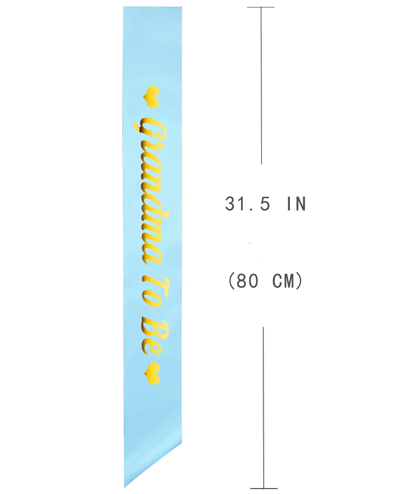 Light Blue Satin Grandma to Be Sash with Gold Heart Font - Perfect Baby Shower Gift for Grandmothers - Gender Neutral Decor for Baby Boy or Girl - Ideal for Baby Showers, Gender Reveals & Maternity Photos