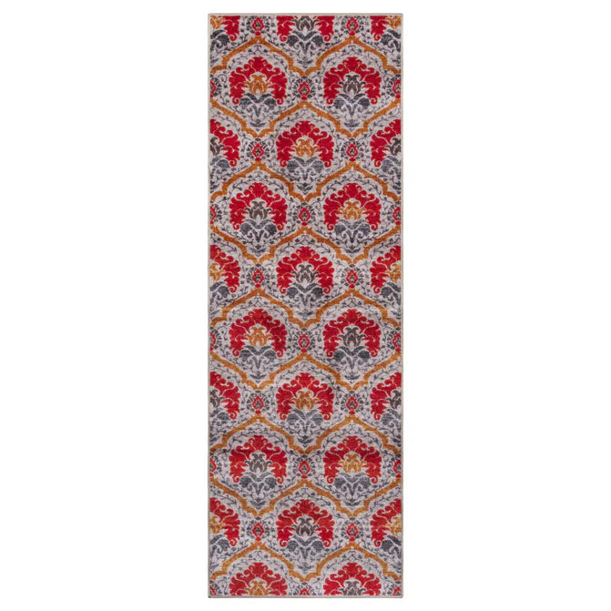 Chloe Floral Damask Non-Slip Washable Indoor Area Rug - Soft Living Room Carpet, Bedroom Runner for Home Decor