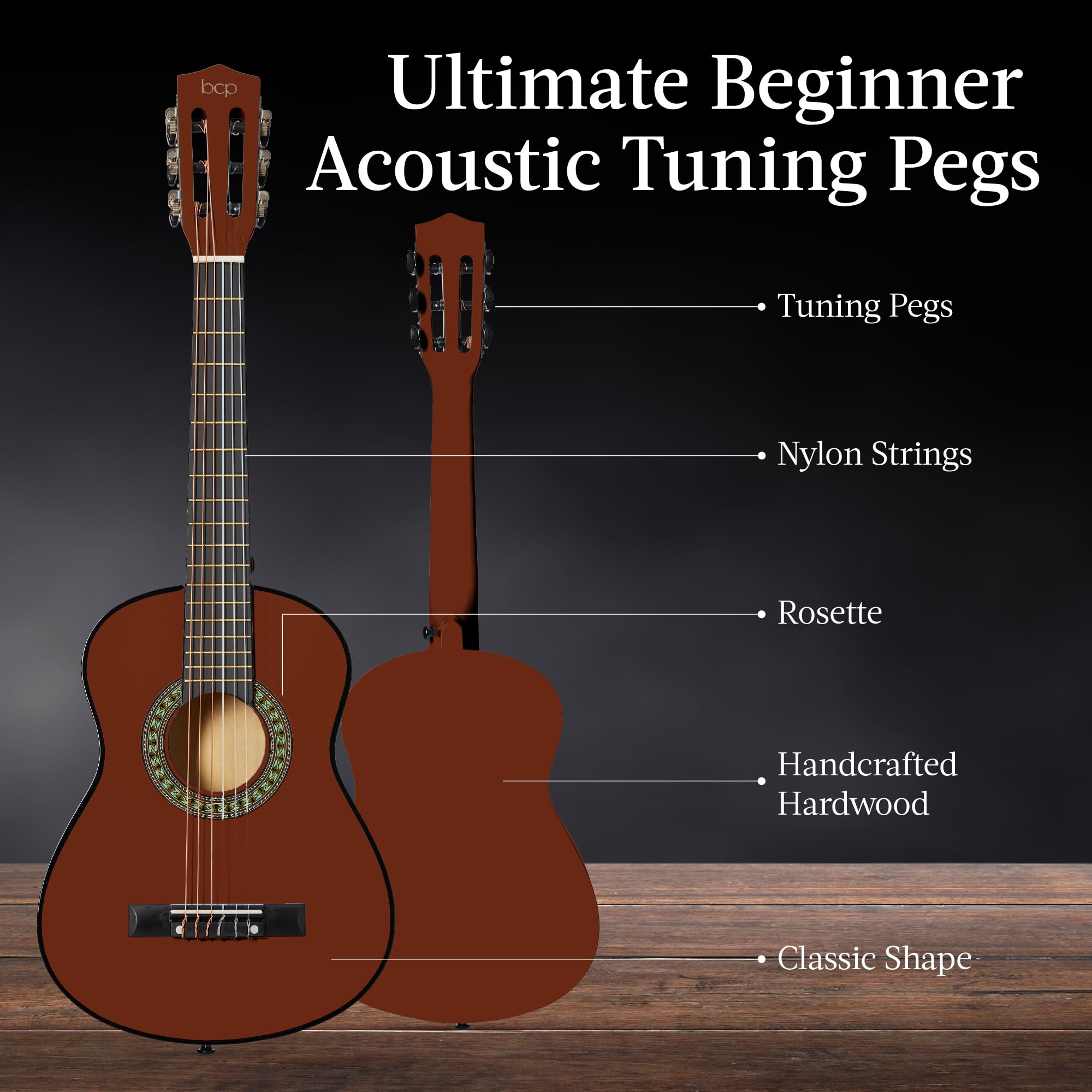 Best Choice Products 30-inch Kids Acoustic Guitar Starter Kit - Mahogany Finish with Strap, Case, Extra Strings & Rosette Inlay | Perfect Beginner Guitar for Children, Music Lessons & Home Practice
