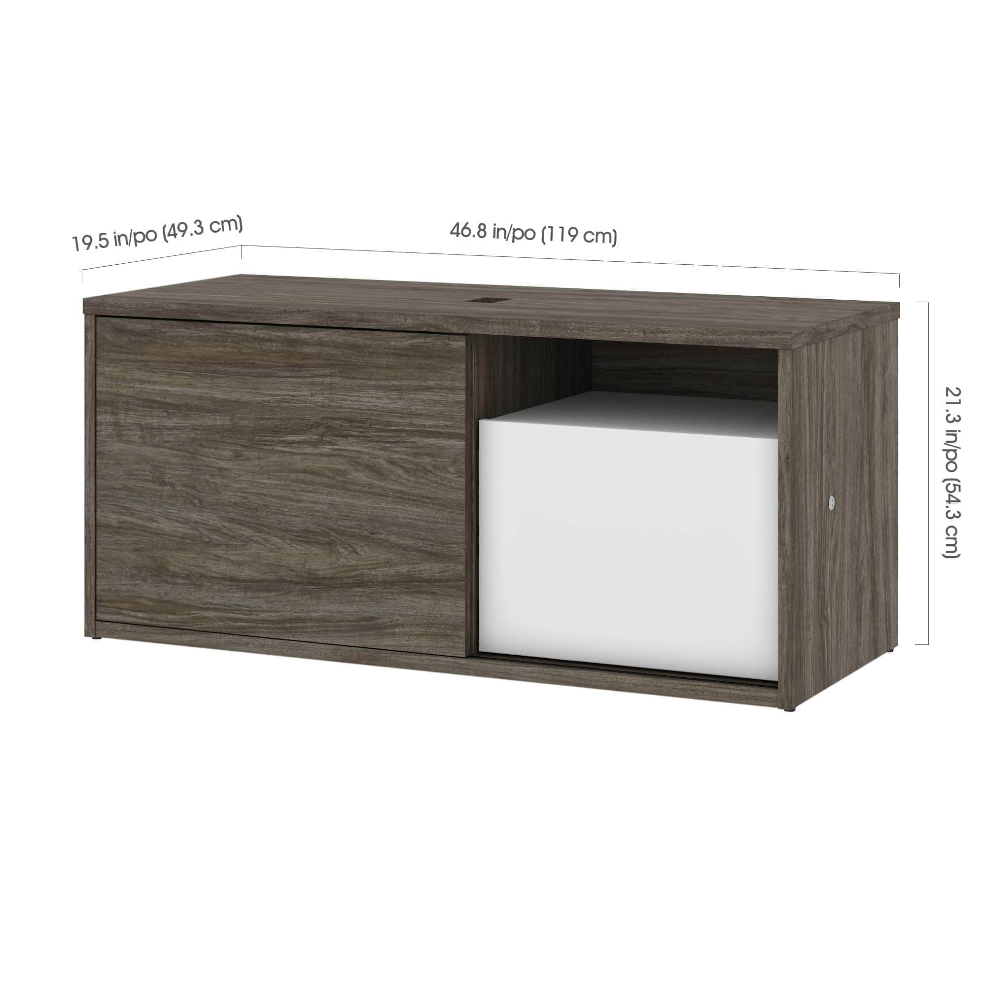 Ergonomic L-Shaped Standing Desk with Built-in Credenza & Dual Monitor Arm - 2 Color Options for Home & Office Workspace