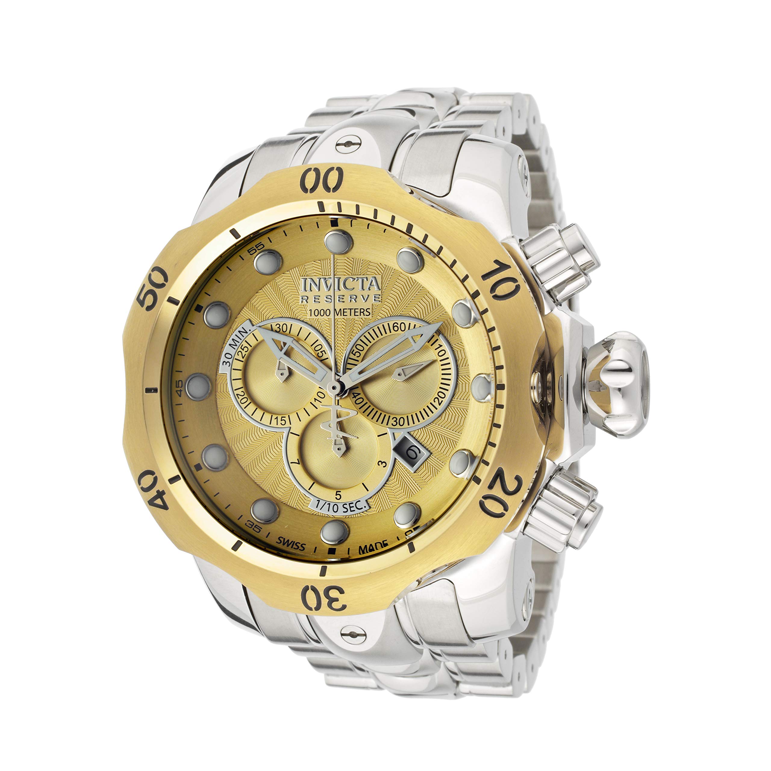 Invicta Reserve Men's Venom Swiss Made Quartz Chronograph Watch with Champagne Dial - Luxury Dress Watch for Business, Formal Events & Special Occasions