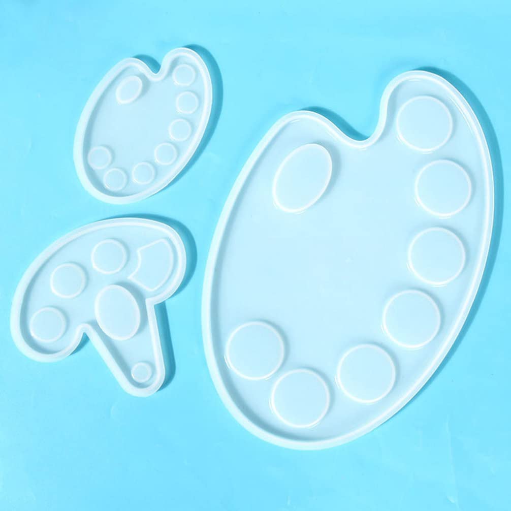 3pcs Silicone Palette Molds for DIY Crafts - Painting, Pigment & Drawing Tools - Perfect for Artists, Calligraphy & Acrylic Paint Mixing