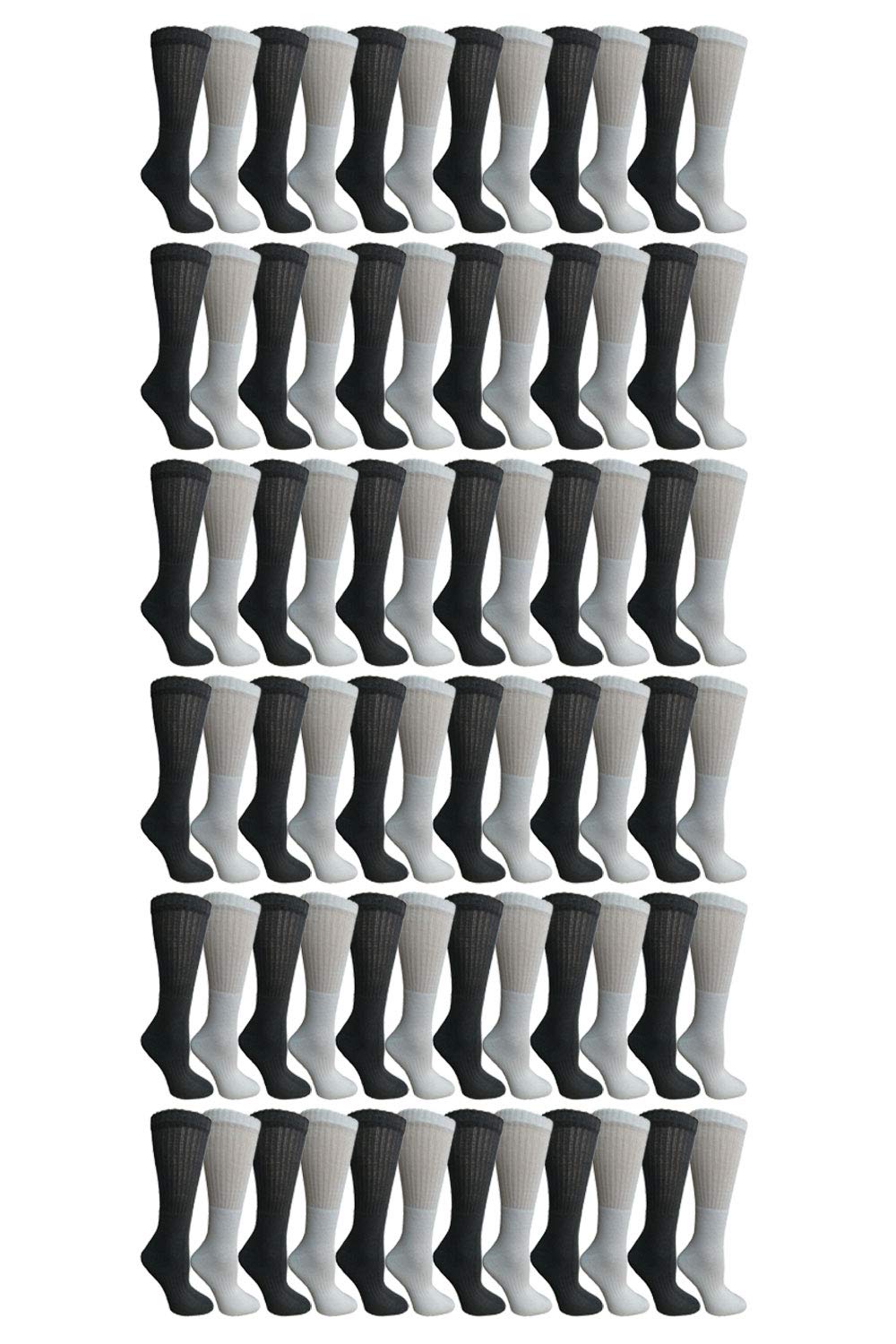 Yacht & Smith Men's & Women's Athletic Crew Socks - Bulk Wholesale Case Pack for Sports & Active Lifestyles - Perfect for Running, Gym Workouts & Everyday Comfort by SOCKS'NBULK