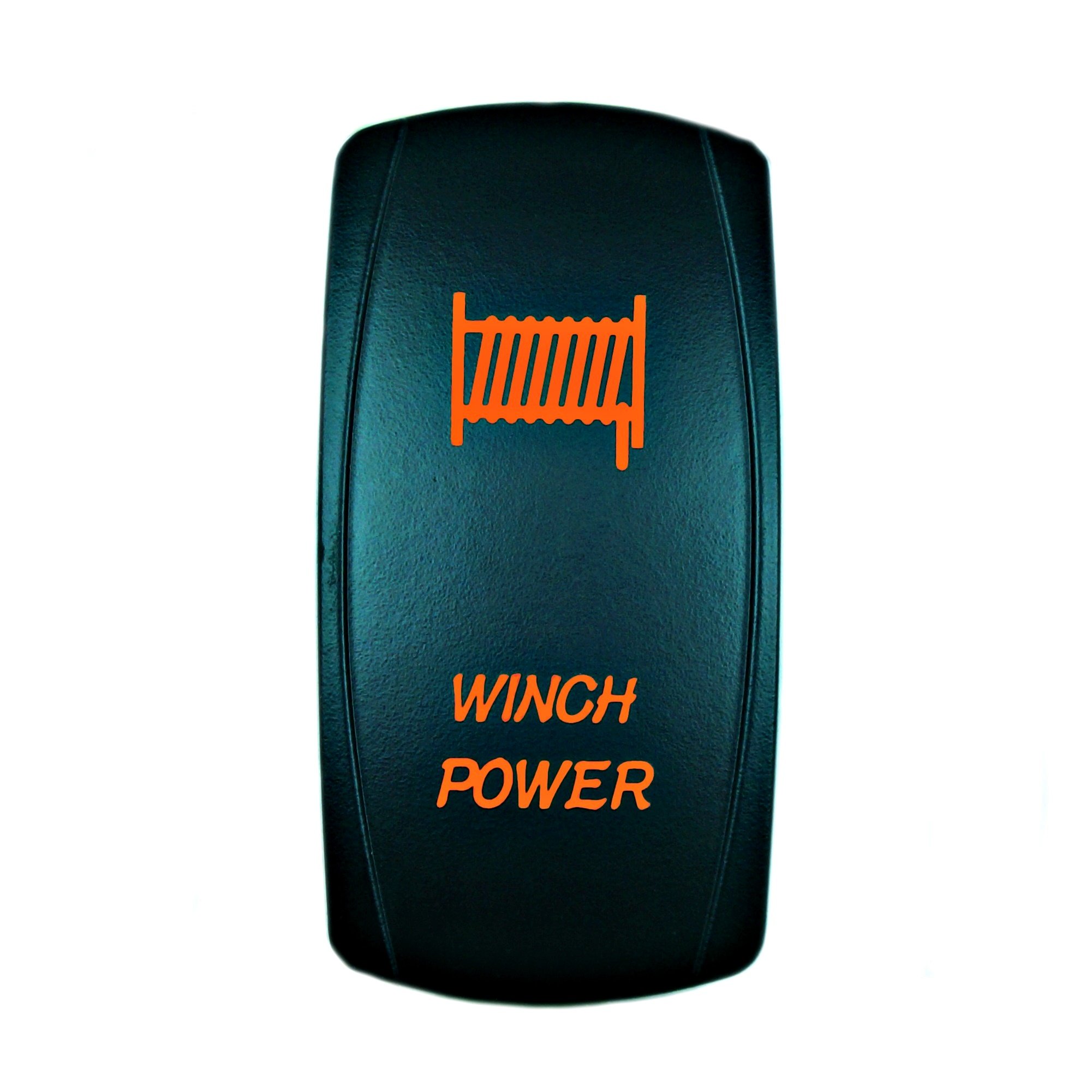 STV Motorsports® 20A 12V Orange LED Rocker Switch with Laser Backlit for Winch Power Control - Perfect for Off-Road Vehicles, ATVs, Boats & Marine Applications