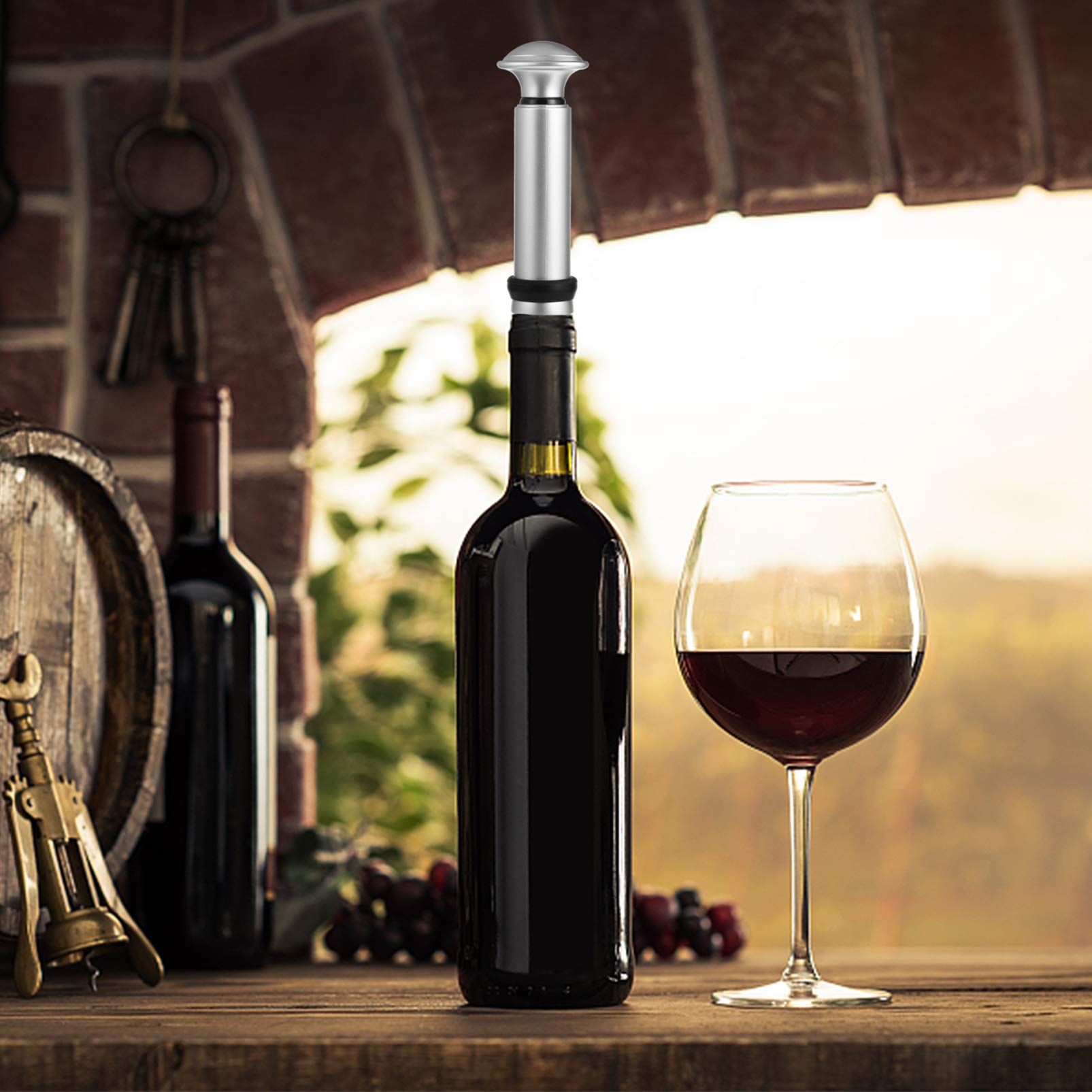 Premium Wine Vacuum Pump - Preserve Wine Freshness with Airtight Seal | Wine Saver Pump & Stopper Kit for Red, White & Sparkling Wines | Perfect for Home Bars, Restaurants & Wine Tastings