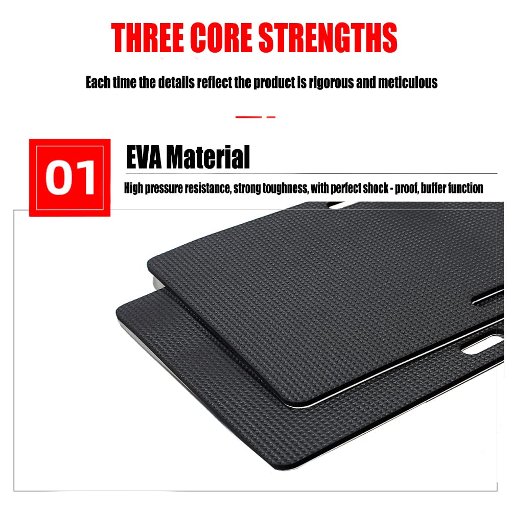 Shockproof EVA License Plate Protector Pad - 2 Pack, Anti-Vibration Noise Reduction Sponge for Car Plate Frame - Perfect for Reducing Rattle & Protecting Paint (Fits Most Vehicles)