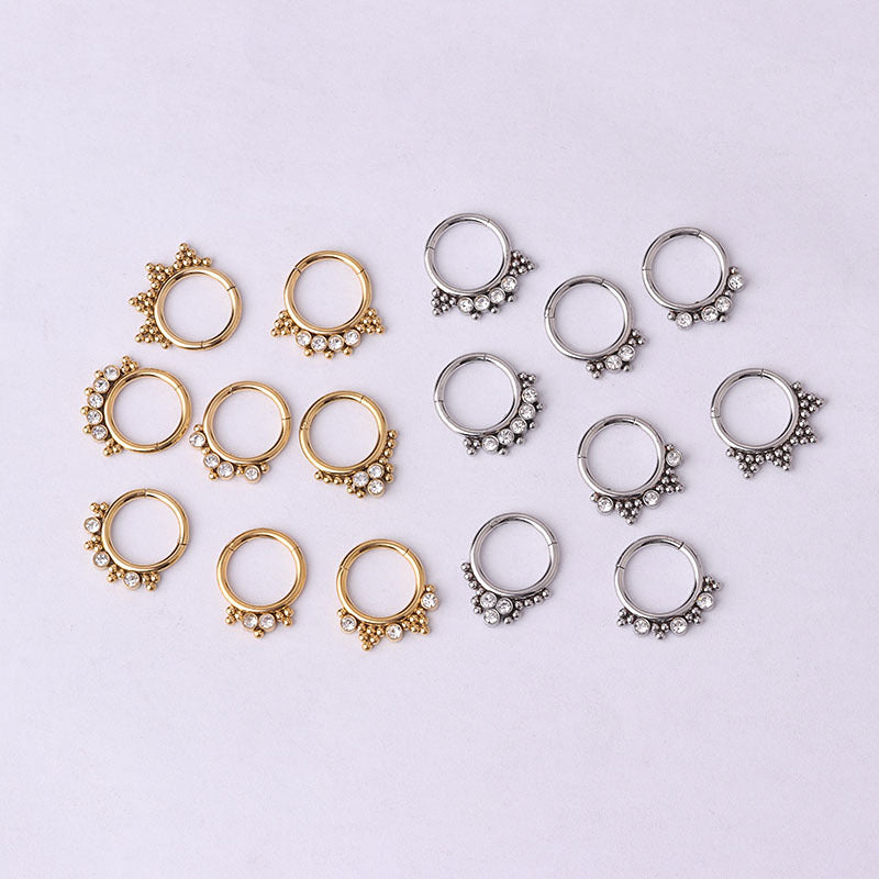 18K Gold Hoop Nose Rings & Septum Clicker Rings - Elegant Hoop Earrings for Women | Perfect for Piercings, Parties & Everyday Wear | HSPJ638